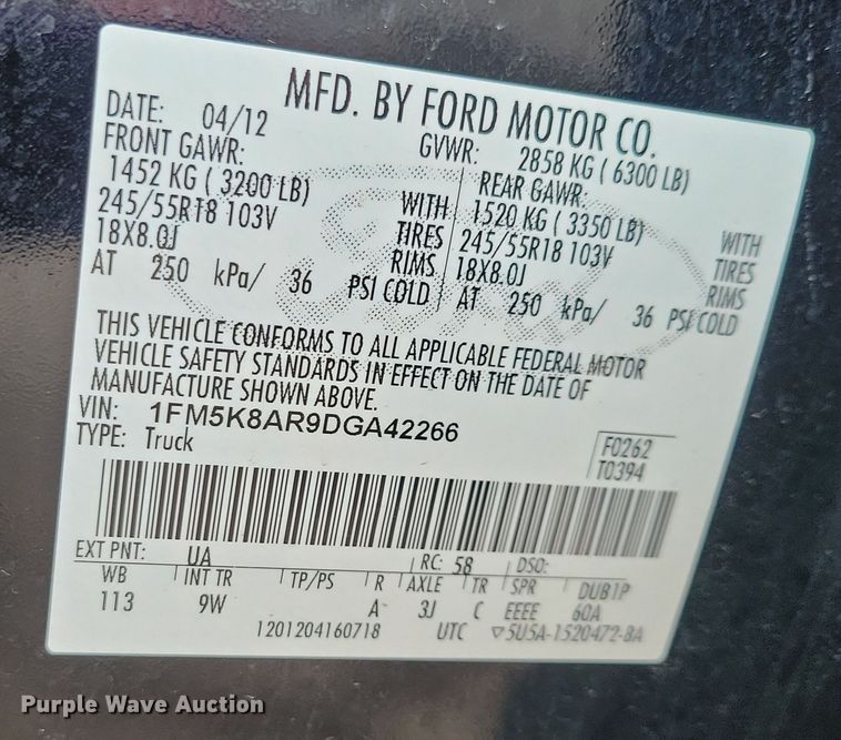 image for item NO9995 2013 Ford Explorer Police Interceptor SUV