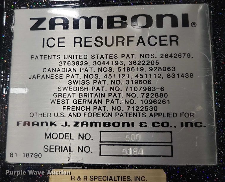 image for item NO9997 1995 Zamboni 500 ice resurfacer