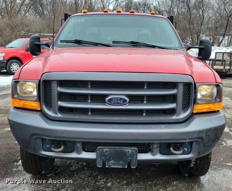 image for item NO9998 2000 Ford F450 Super Duty XL Crew Cab flatbed truck
