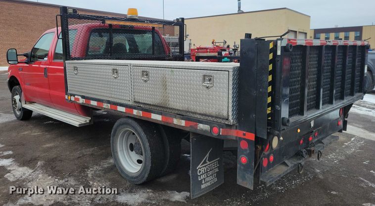 image for item NO9998 2000 Ford F450 Super Duty XL Crew Cab flatbed truck