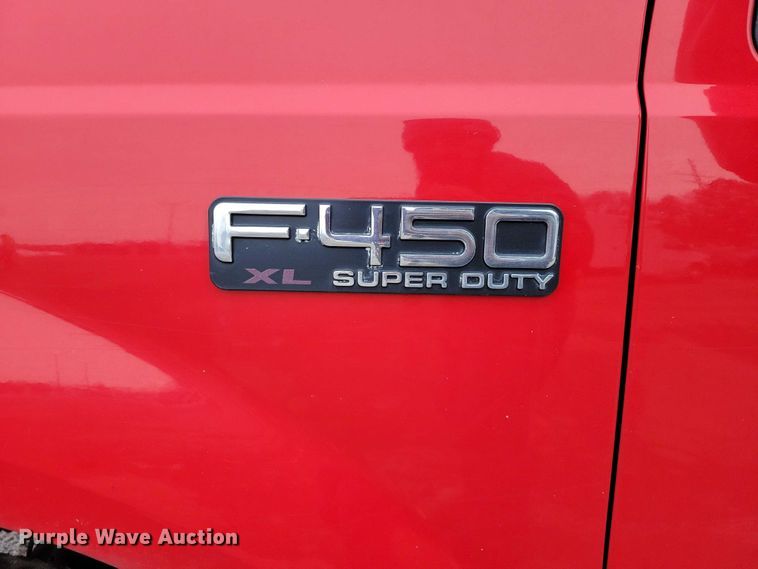 image for item NO9998 2000 Ford F450 Super Duty XL Crew Cab flatbed truck