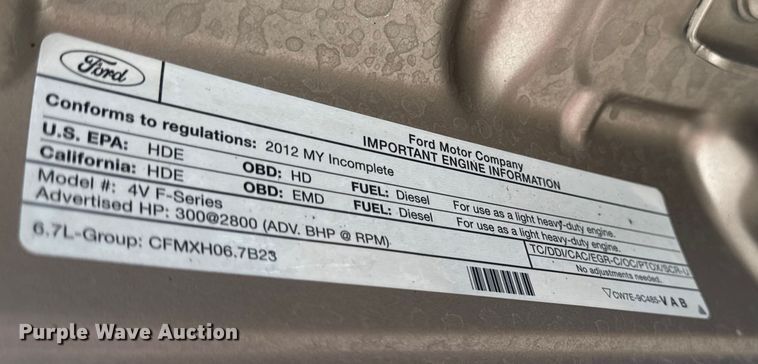 image for item OE9530 2012 Ford F450 Super Duty dump truck