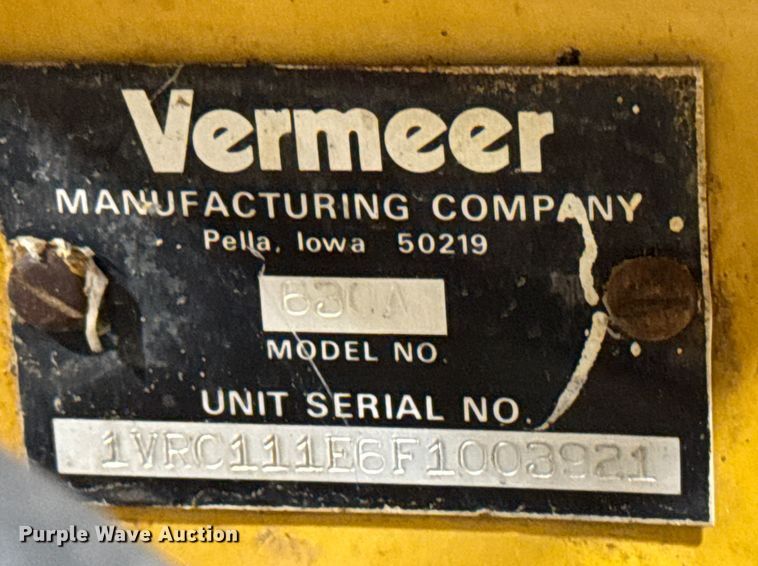 image for item OE9537 2015 Vermeer 630A stump grinder