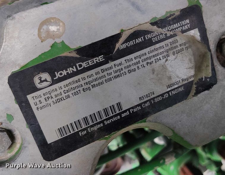 image for item DT0834 2004 John Deere 9660 STS combine