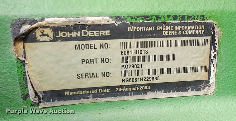 image for item DT0834 2004 John Deere 9660 STS combine