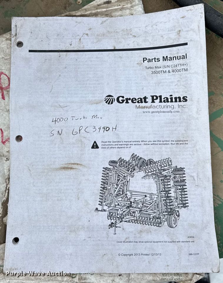 image for item EF2382 Great Plains Turbo Max 4000 vertical tillage