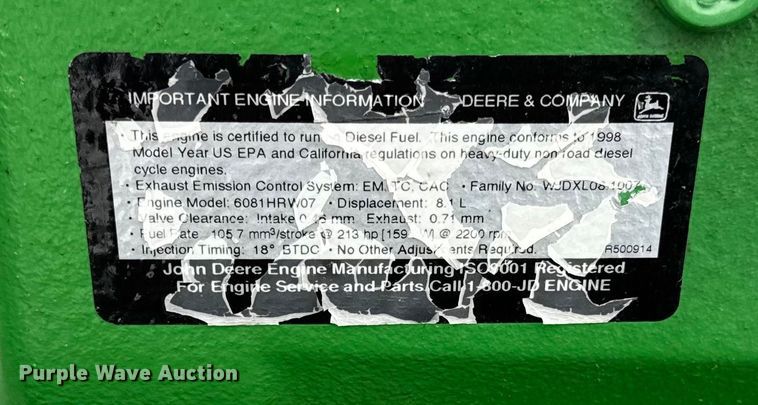 image for item EF2384 1998 John Deere 8200 tractor