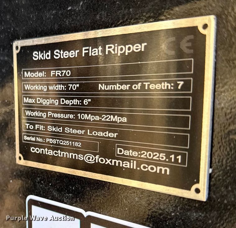 image for item EN0268 2025 Giyi FR70 skid steer land leveler