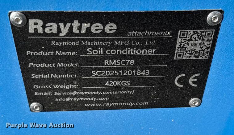 image for item EN0285 2025 Raytree  skid steer soil conditioner