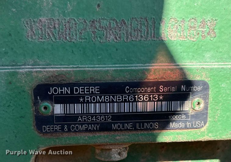 image for item EU4729 2016 John Deere 8245R MFWD tractor