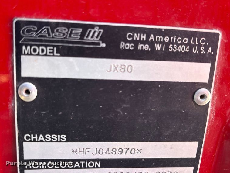 image for item FK1131 2007 Case IH JX80 MFWD tractor