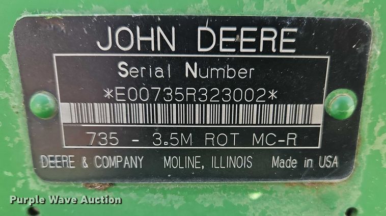 image for item FN5527 John Deere 735 swather / windrower
