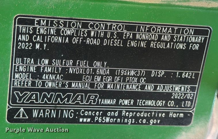 image for item YA2167 2022 John Deere 3035D MFWD tractor