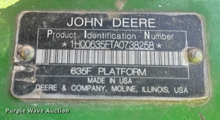 image for item YA2210 2010 John Deere 635F Hydraflex flex head