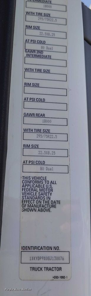 image for item DT0868 2016 Kenworth T680 semi truck