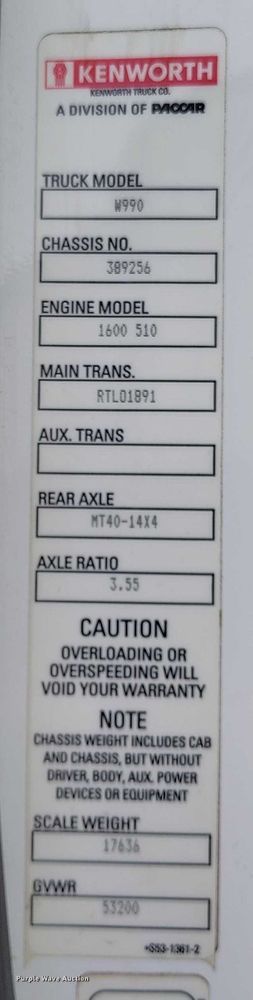 image for item DT0889 2020 Kenworth W990 semi truck