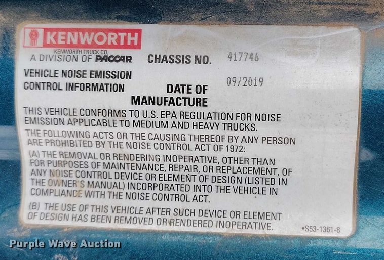 image for item DT0890 2020 Kenworth W990 semi truck