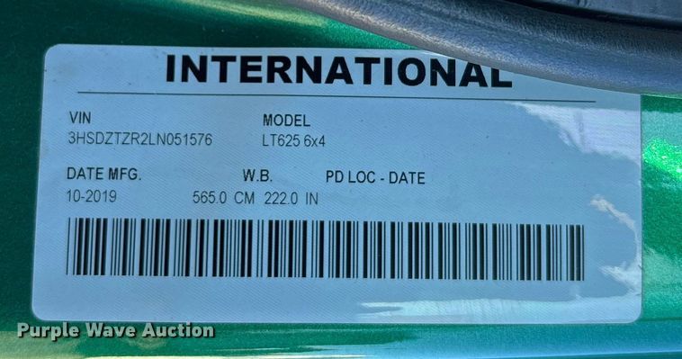 image for item DU0364 2020 International LT625 semi truck