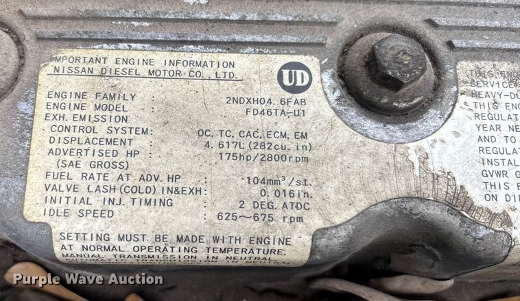 image for item DU0382 2003 UD 1400  truck cab and chassis