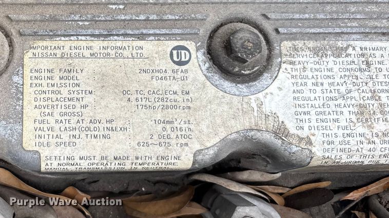 image for item DU0382 2003 UD 1400  truck cab and chassis