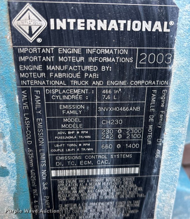 image for item DU6969 2004 International MA035 bucket truck