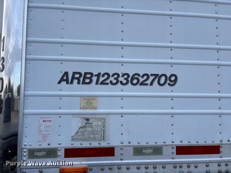 image for item DW7442 2013 Wabash refrigerated van trailer