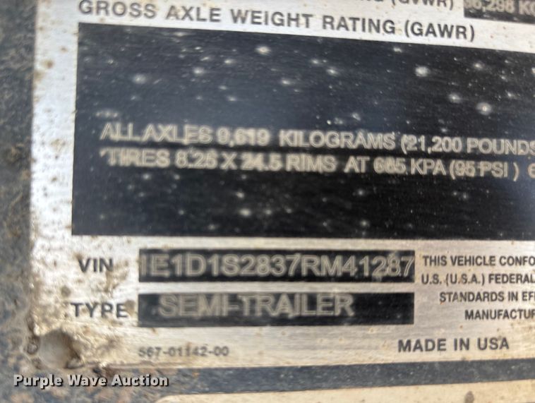 image for item DW7454 2007 East end dump trailer