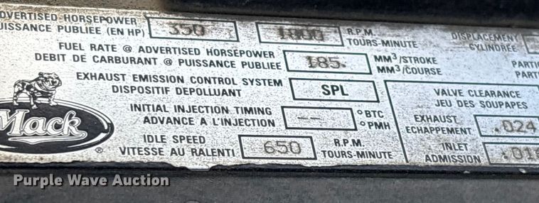 image for item DW7456 1999 Mack CL713 dump truck