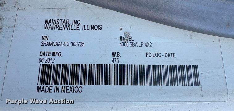 image for item EC8212 2013 International 4300 SBA flatbed truck