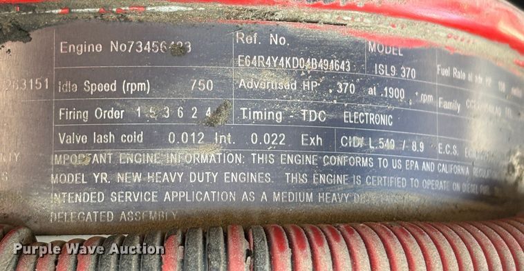 image for item EC8214 2013 Peterbilt 320 flatbed truck