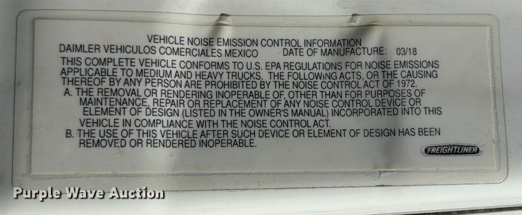 image for item ED5123 2019 Freightliner Cascadia  semi truck