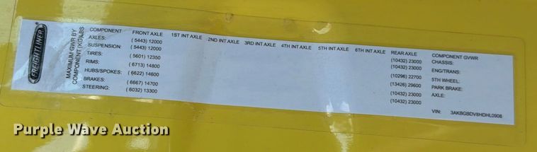 image for item ED5124 2017 Freightliner Cascadia semi truck