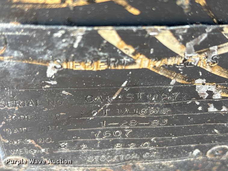 image for item EE1403 1883 Siebert 80T9A16WR lowboy equipment trailer