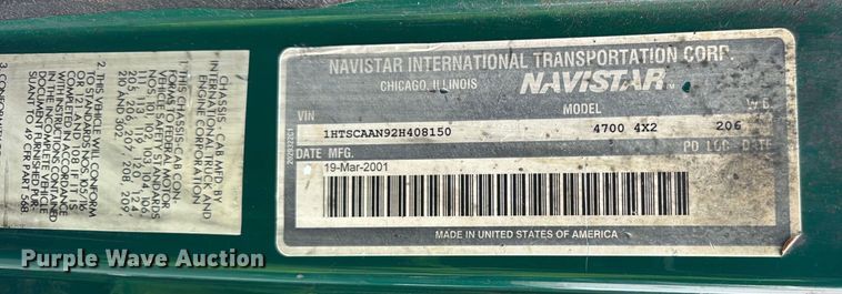 image for item EF2297 2002 International 4700 box truck