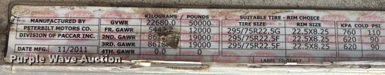 image for item EG2005 2012 Peterbilt 384 semi truck