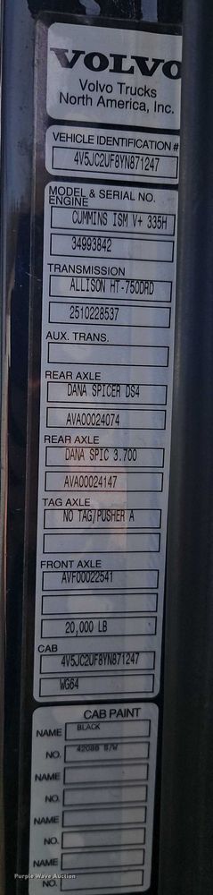 image for item EO4983 2000 Volvo WG sewer jetter truck