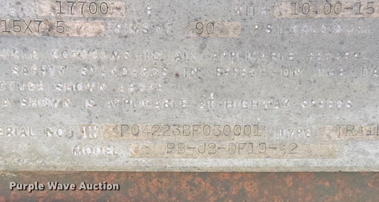 image for item EP2877 1982 Fruehauf PB-J2-DF19-42 drop deck equipment trailer