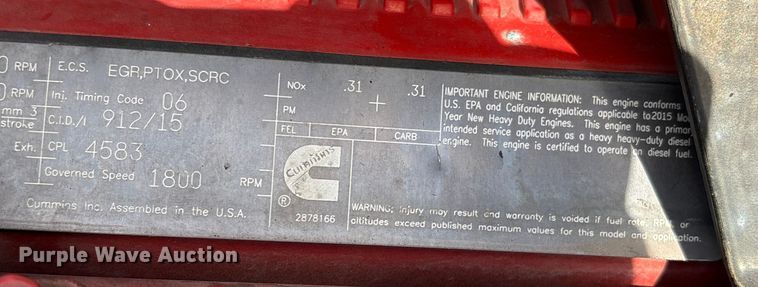 image for item EU7358 2016 Kenworth T800 semi truck