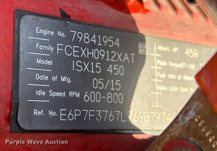 image for item EU7359 2016 Kenworth T800 semi truck