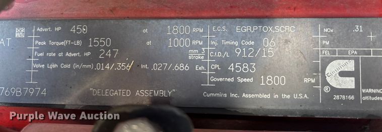 image for item EU7359 2016 Kenworth T800 semi truck