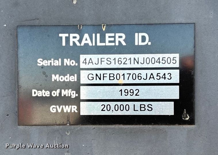 image for item FB2978 1992 JAMA equipment trailer