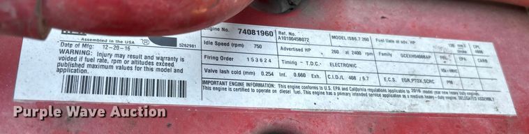 image for item FB5485 2017 Autocar Xpert truck cab and chassis