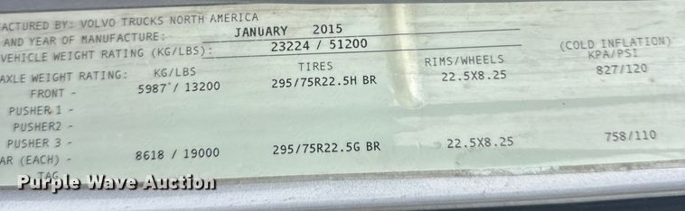 image for item FK1524 2016 Volvo VNL semi truck