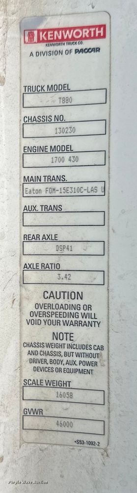 image for item FK1555 2016 Kenworth T880 semi truck