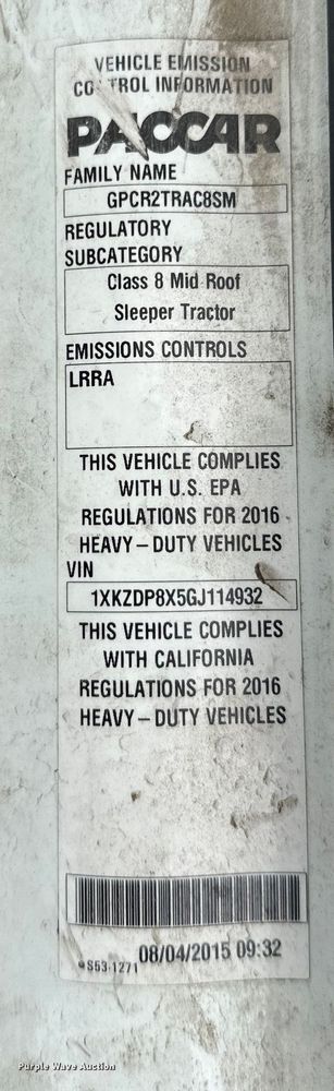 image for item FK1560 2016 Kenworth T880 semi truck