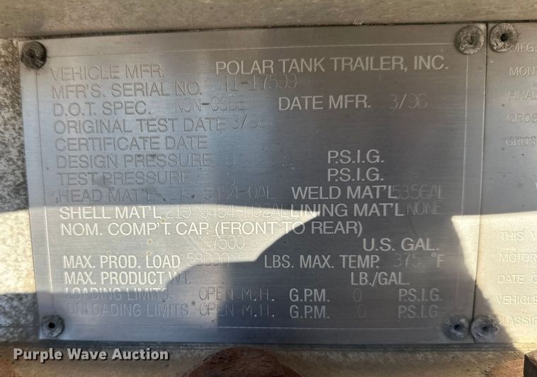 image for item FK1566 1996 Polar asphalt trailer