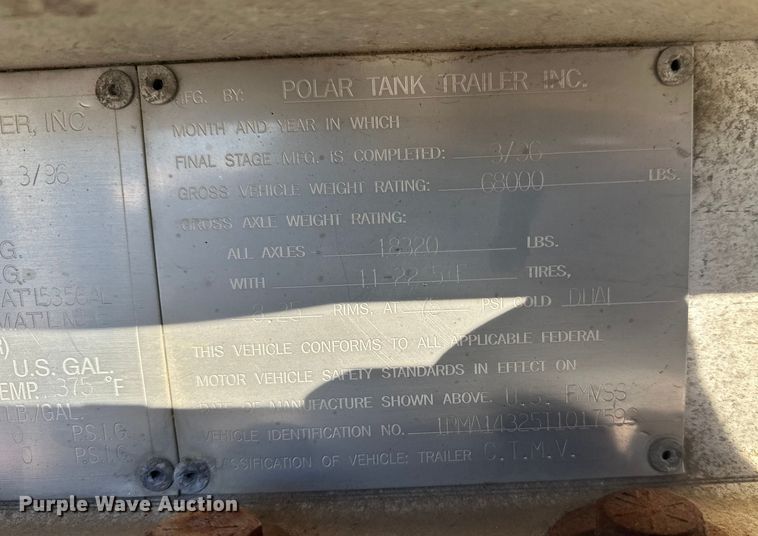 image for item FK1566 1996 Polar asphalt trailer