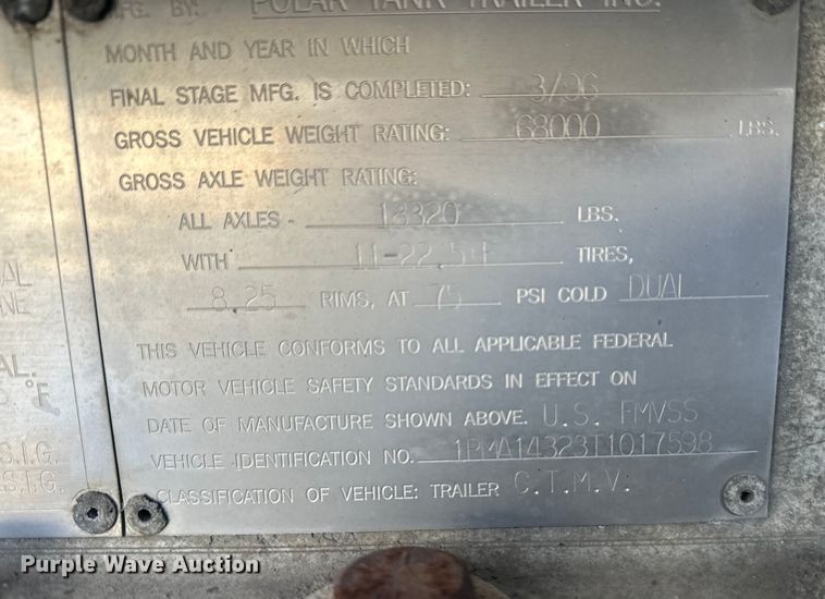 image for item FK1569 1996 Polar asphalt trailer