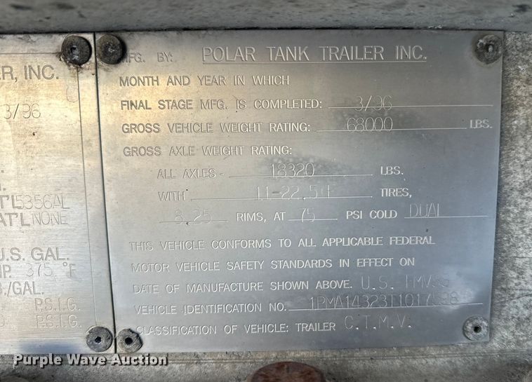 image for item FK1569 1996 Polar asphalt trailer