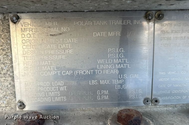 image for item FK1569 1996 Polar asphalt trailer